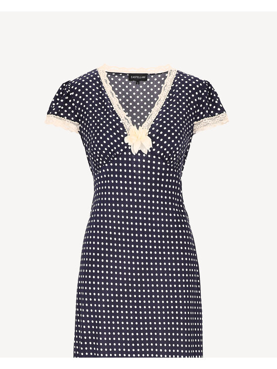 Castellani Castellani Sukienka codzienna Polka Granatowy Regular Fit