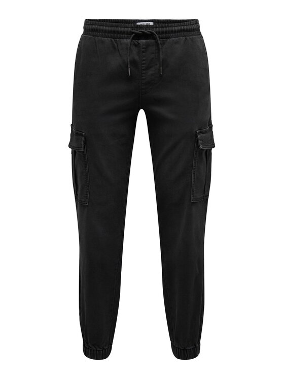 Only & Sons Only & Sons Παντελόνι υφασμάτινο 22027398 Μαύρο Regular Fit