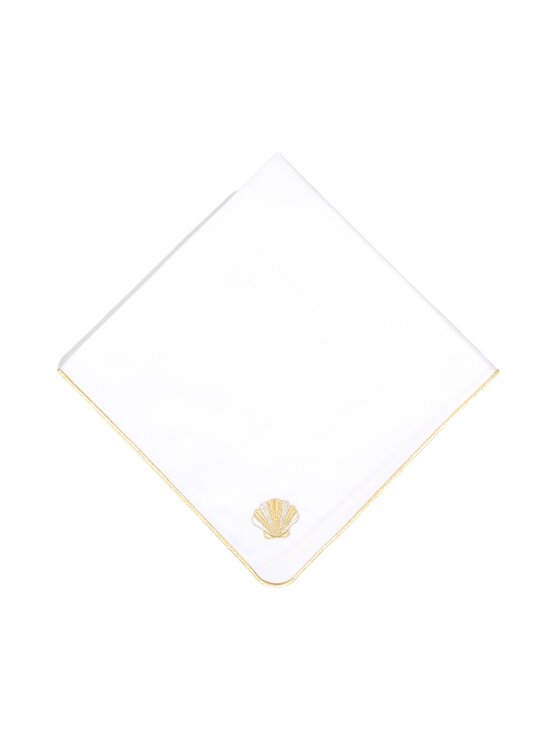 Roseberry Home Roseberry Home Serwetki Haftowana Seashell z motywem muszli Biały