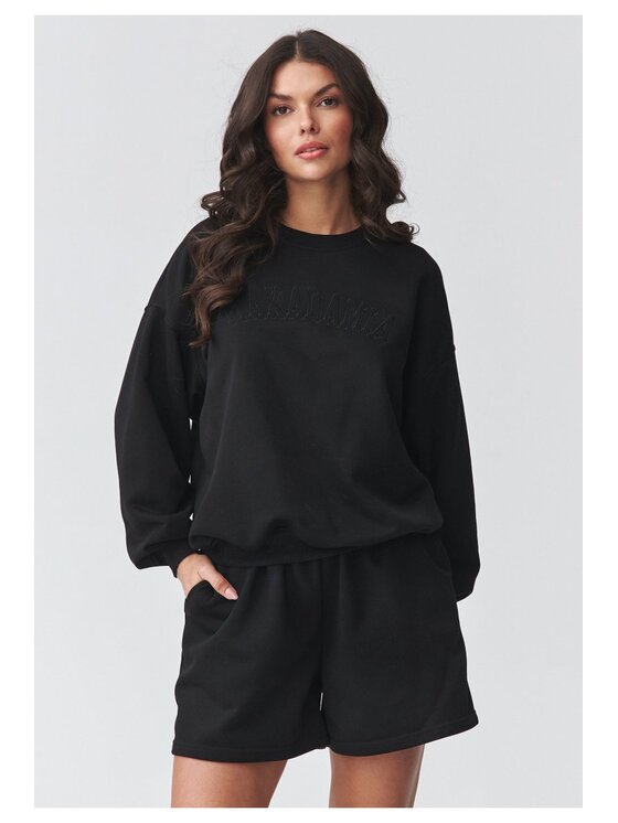 Makadamia Makadamia Dres M922 Czarny Loose Fit