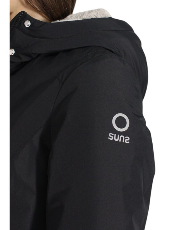 SUNS SUNS Cappotto Marmolada Fur Nero Slim Fit