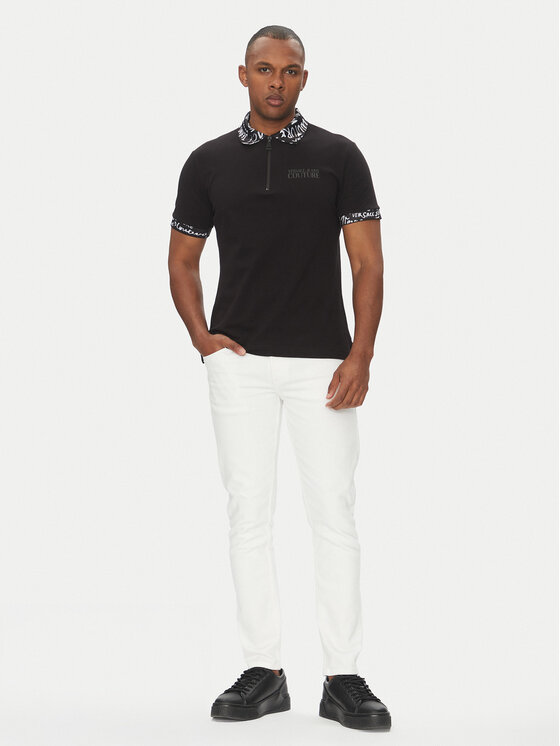 Versace Jeans Couture Versace Jeans Couture Polo marškinėliai 78GAGT02 Juoda Regular Fit