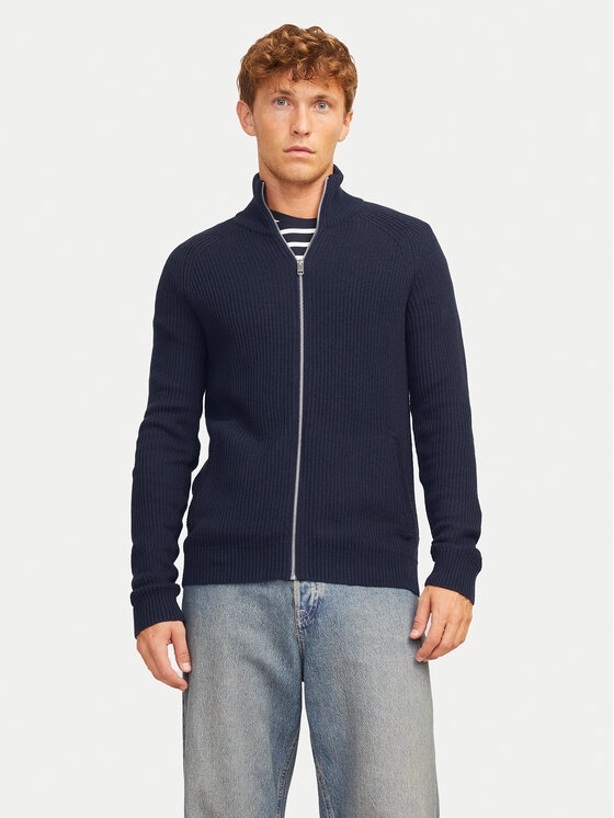 Jack&Jones Kardigán Pannel 12258474 Tmavomodrá Regular Fit