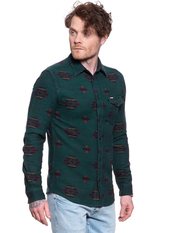 Koszula, rozmiar S, Brązowe, LS 1PKT FLAP SHIRT