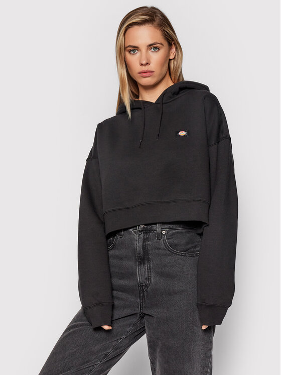 Dickies Dickies Majica dugih rukava Oakport DK0A4XJTBLK Crna Cropped Fit
