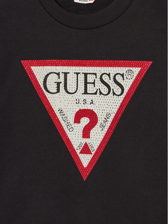 Guess Guess Μπλούζα J4YQ22 KA6R4 Μαύρο Regular Fit