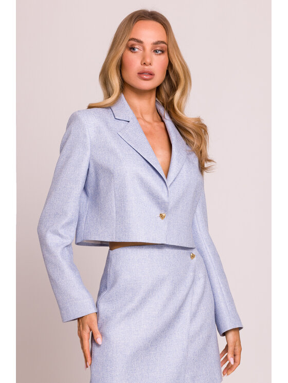 Made of Emotion Made of Emotion Marynarka M853 Błękitny Cropp Fit