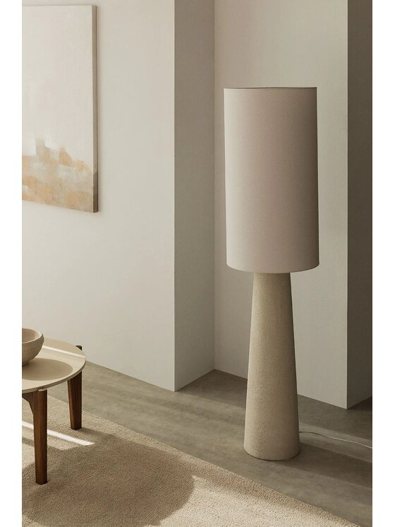 MIAhome MIAhome Lampa Lampa podłogowa Loana z lnu i włókna szklanego 140 cm Beżowy