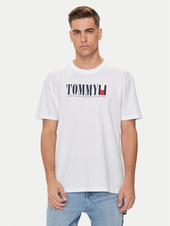 Tommy Jeans Tommy Jeans Tričko DNA Flag DM0DM18533 Biela Regular Fit