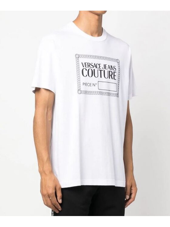 Versace Versace T-Shirt 75GAHT09 CJ00T 003 Biały Regular Fit