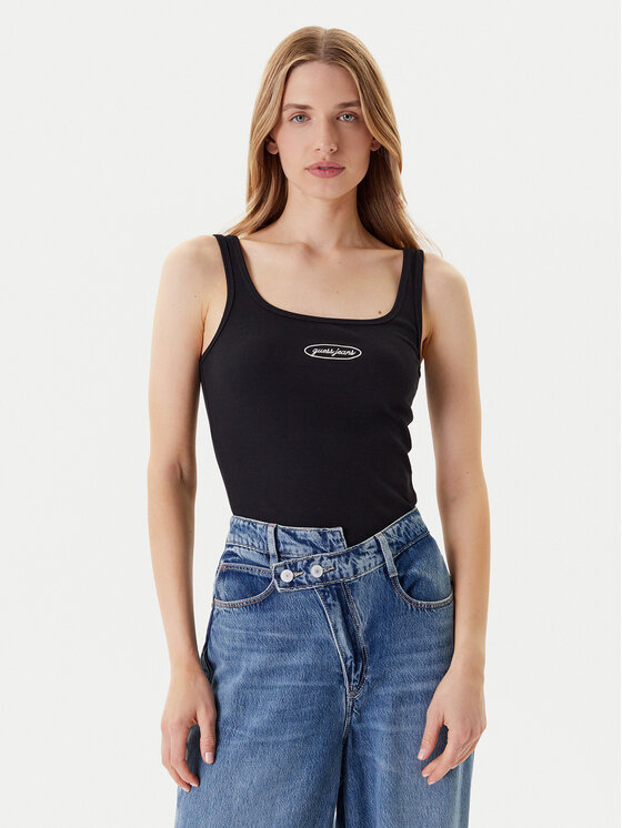Guess Jeans Felső W5YP35 KA0H1 Fekete Regular Fit