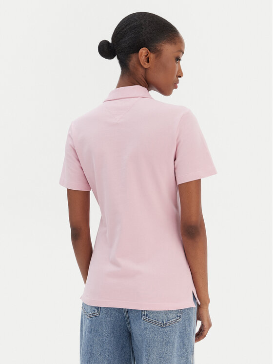 Tommy Hilfiger Tommy Hilfiger Polo marškinėliai 1985 WW0WW43225 Rožinė Slim Fit