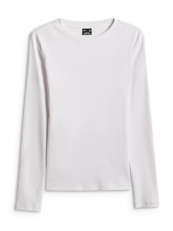 4F 4F Bluzka BASIC+ Biały Slim Fit