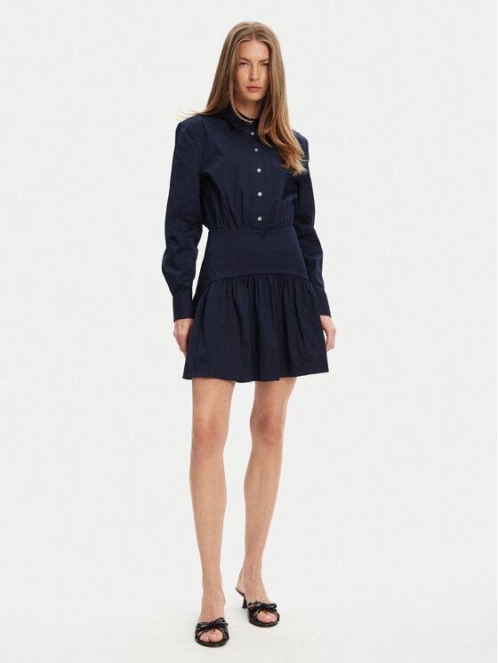 STAUD STAUD Hemdkleid Rocco R25S2112PO Dunkelblau Regular Fit