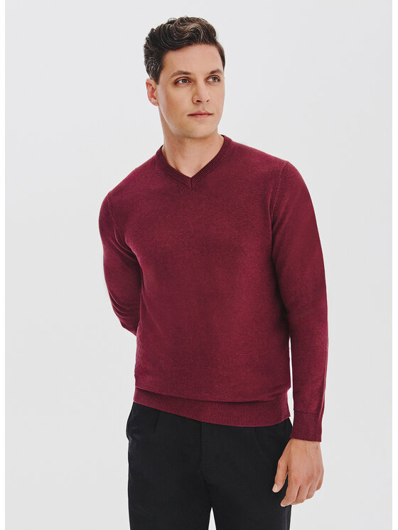 Pako Lorente Pako Lorente Sweter P25WB-2X-027 Bordowy Classic Fit