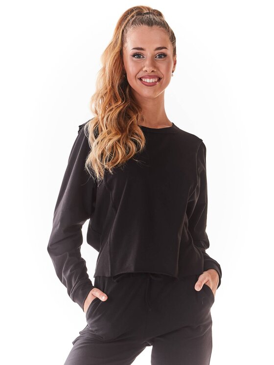 Infinite You Infinite You Bluzka M234 Czarny Basic Fit