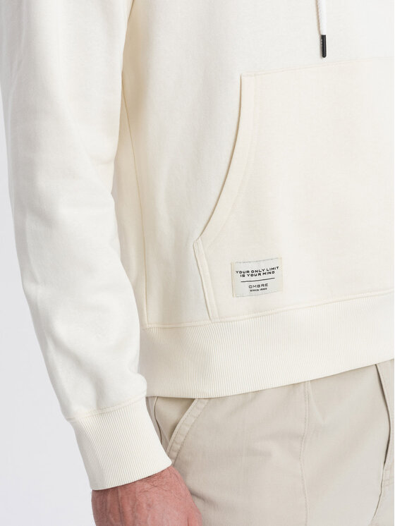 Ombre Ombre Mikina OM-SSBN-0177 Écru Classic Fit