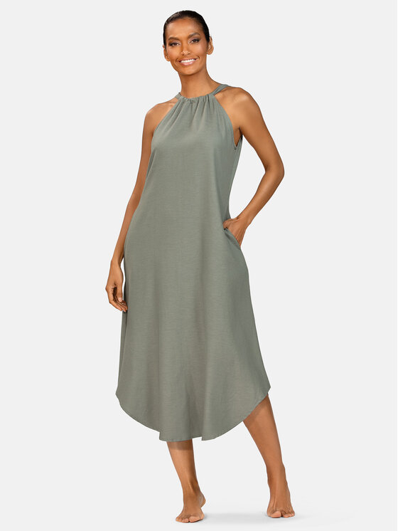 Feba Feba Sukienka letnia F252 Khaki Relaxed Fit