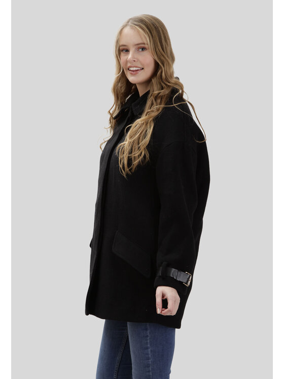 Perso Perso Płaszcz przejściowy MAH511111F Czarny Regular Fit