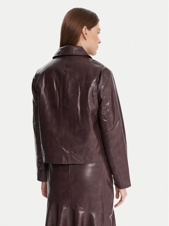 French Connection French Connection Műbőr dzseki Price 75ZAL 60 Bordó Regular Fit