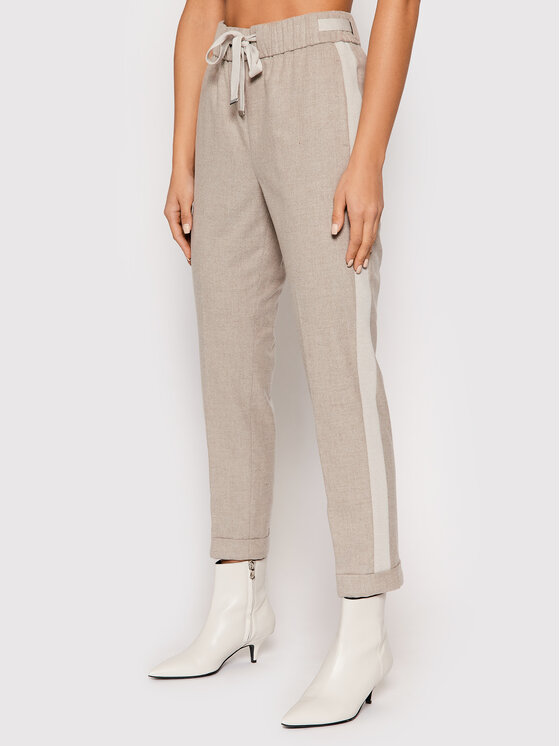 Cappellini Pantaloni din material M04859 1985D Gri Regular Fit 1985D imagine noua