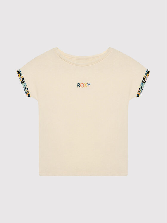 Roxy Roxy T-shirt Marine Bloom ERGZT03782 Bež Relaxed Fit