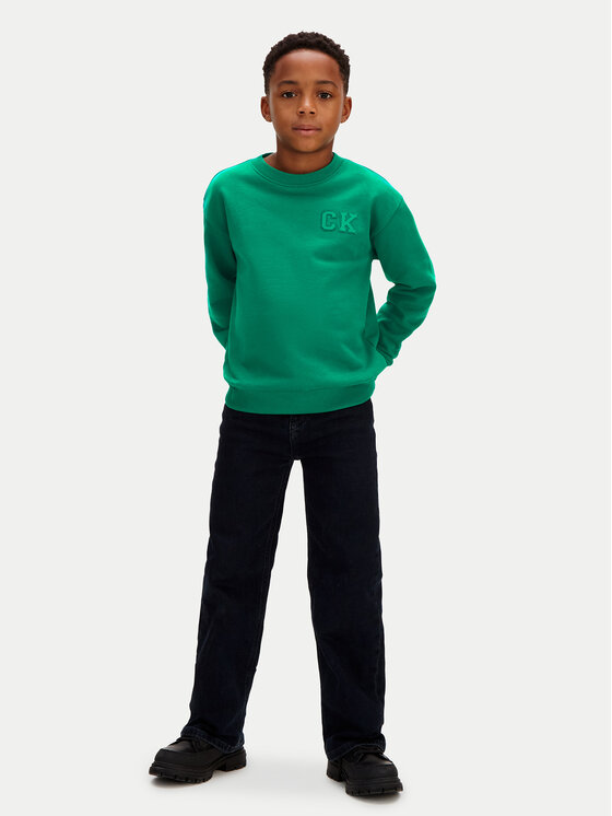 Calvin Klein Calvin Klein Pulóver LVCKSJB07B Zöld Relaxed Fit