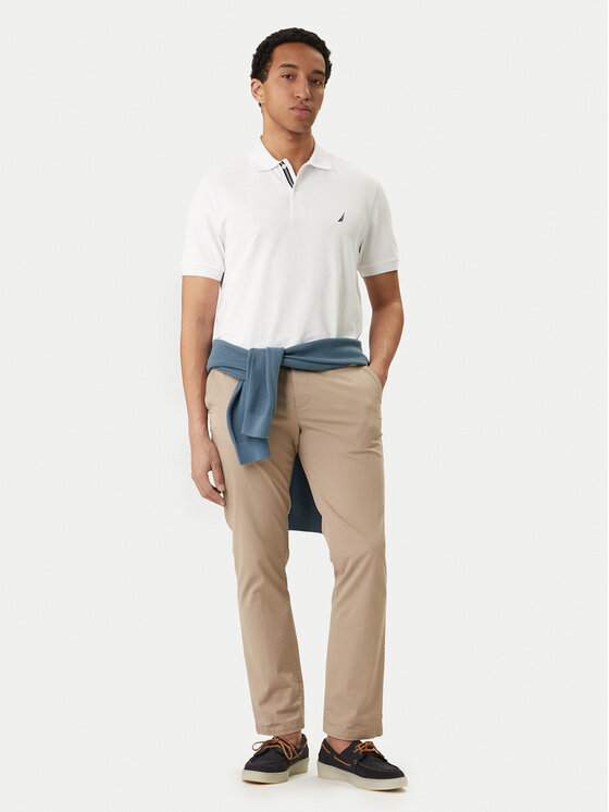 Nautica Nautica Tricou polo Cabin NCCR0110 Alb Classic Fit