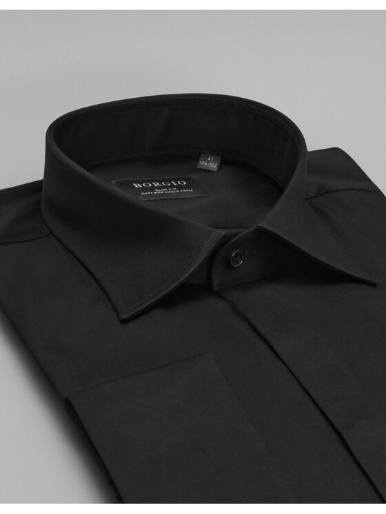Borgio Borgio Koszula mozza Czarny Slim Fit