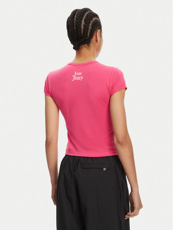 Juicy Couture Juicy Couture Marškinėliai Just Juicy JCGCT125040 Rožinė Slim Fit