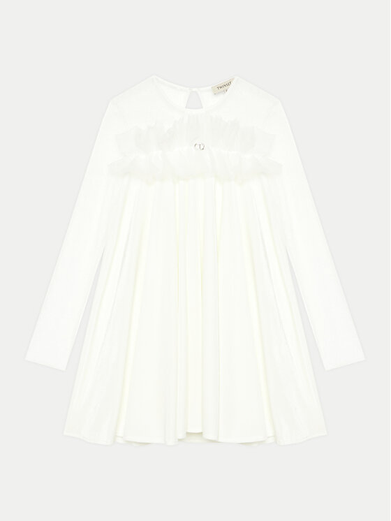 TWINSET TWINSET Elegantna obleka 242GJ2101 Bela Regular Fit