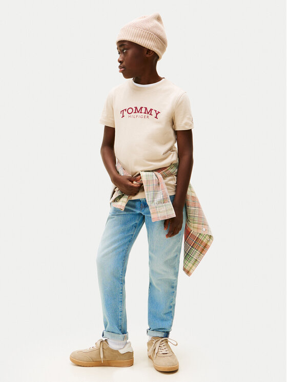 Tommy Hilfiger Tommy Hilfiger T-Shirt Monotype Print KB0KB10051 M Béžová Regular Fit