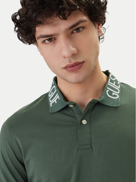 Guess Guess Polokošeľa M6GP66 K3070 Zelená Slim Fit