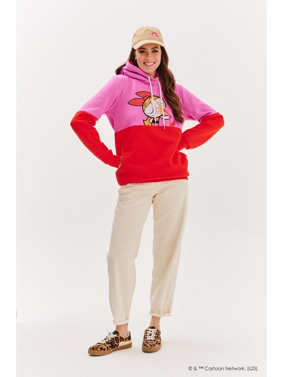 NAOKO NAOKO Mikina Blossom Bubblegum Červená Regular Fit
