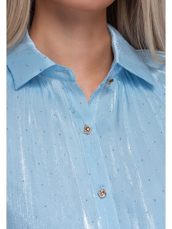 Ombre Ombre Koszula OW-SH-E0068 Niebieski Loose Fit