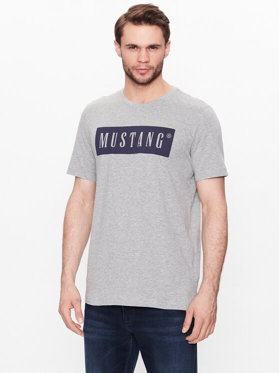 Mustang Tričko Alex 1013223 Sivá Regular Fit
