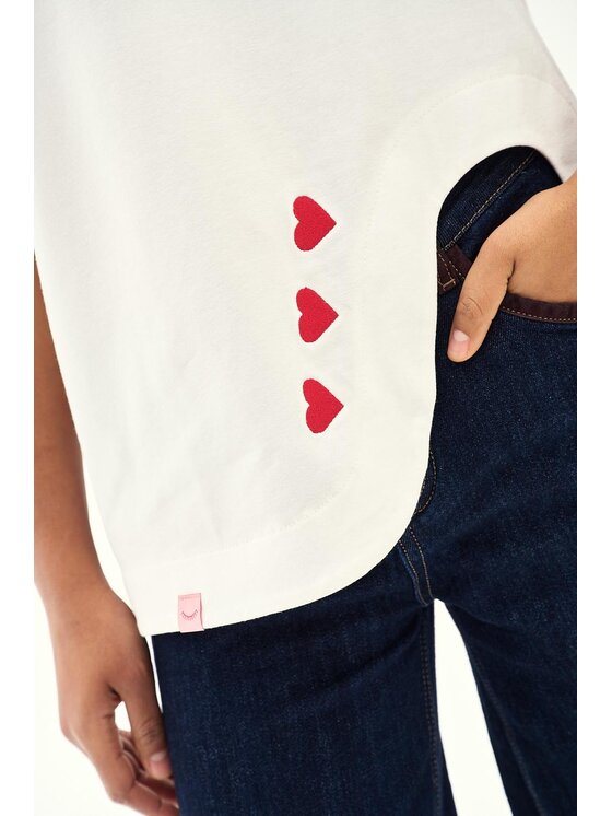 NAOKO NAOKO T-Shirt Love Story Biały Regular Fit