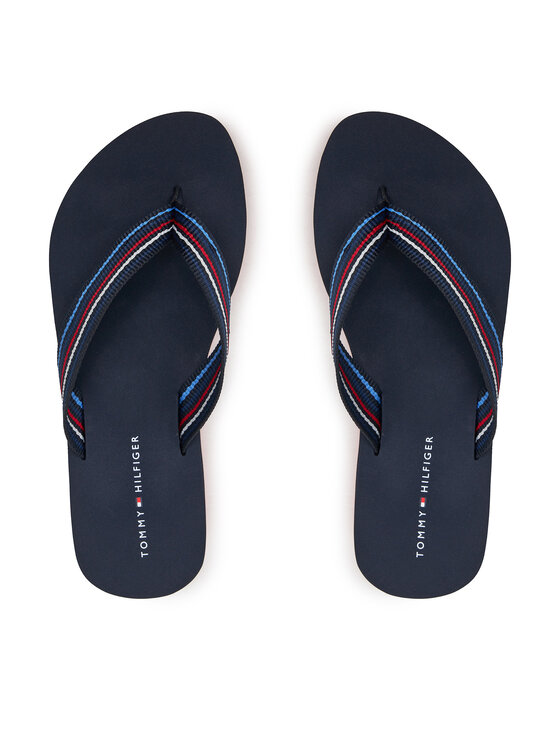 Tommy Hilfiger Tommy Hilfiger Джапанки Wedge Stripes Beach Sandal FW0FW07858 Тъмносин