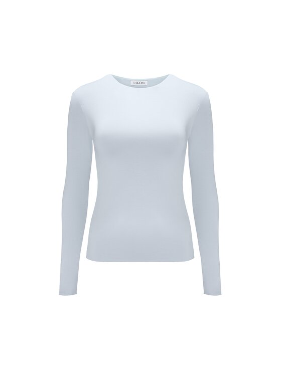 LAGOM LAGOM Longsleeve Dopasowany Błękitny Regular Fit