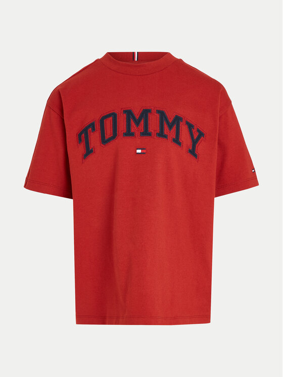 Tommy Hilfiger Tommy Hilfiger T-Shirt Varsity KB0KB08666 Czerwony Regular Fit