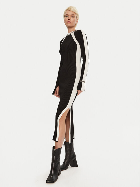 Patrizia Pepe Patrizia Pepe Kootud kleit 8A1338 K9J5 Ekrüüvärv Regular Fit