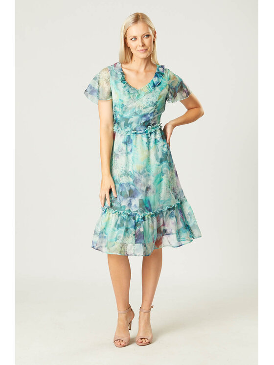 QUIOSQUE QUIOSQUE Sukienka codzienna 4LD019 Turkusowy Regular Fit
