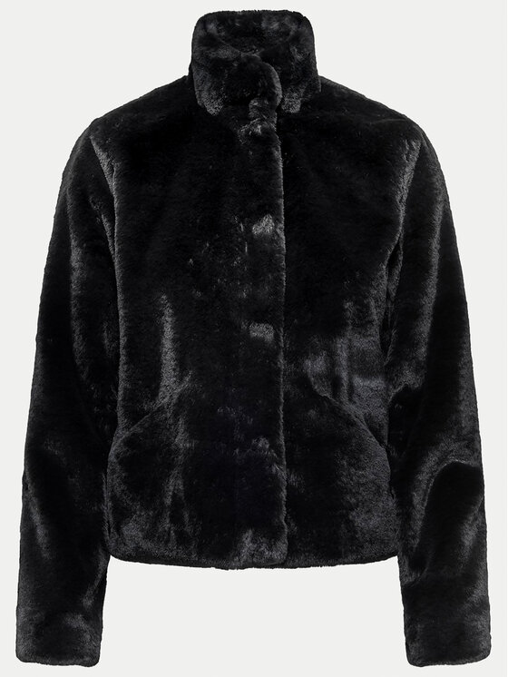 ONLY ONLY Шуба Newvida 15295423 Чорний Regular Fit