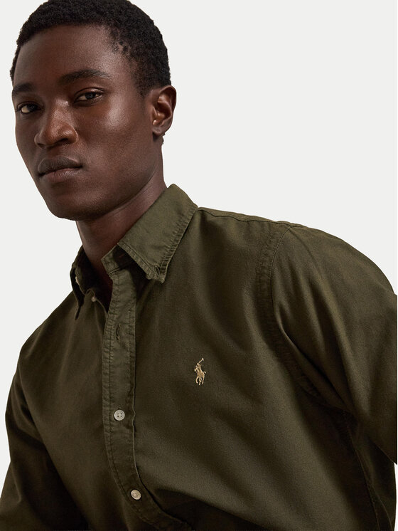 Polo Ralph Lauren Polo Ralph Lauren Риза 710805564520 Тъмнозелен Regular Fit