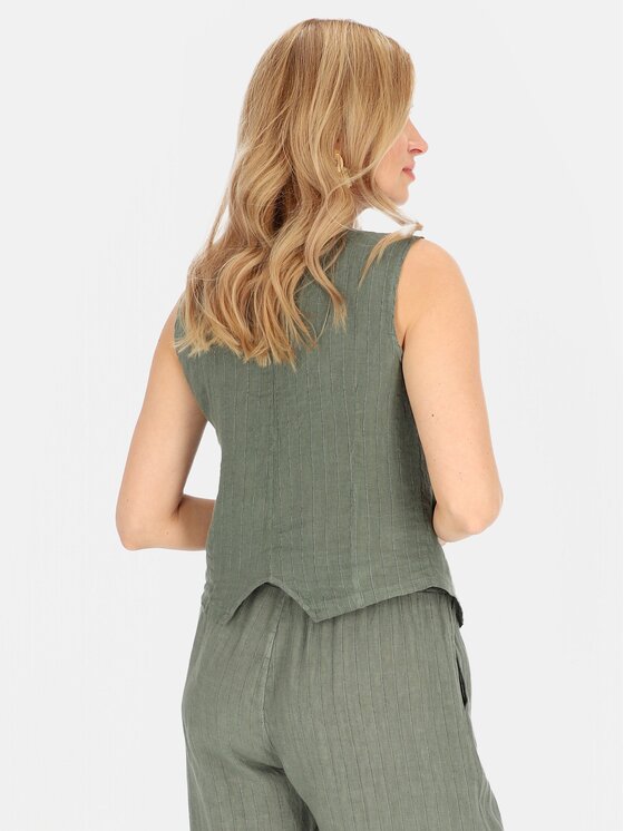 Perso Perso Kamizelka CHCE255487F Khaki Regular Fit