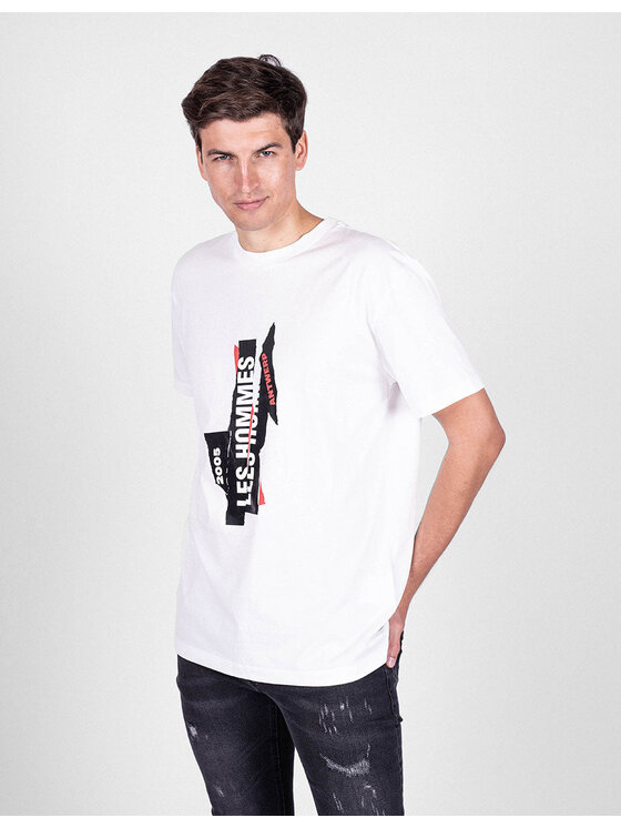 Les Hommes Les Hommes T-shirt LJT224-710P | Logo Bianco Regular Fit