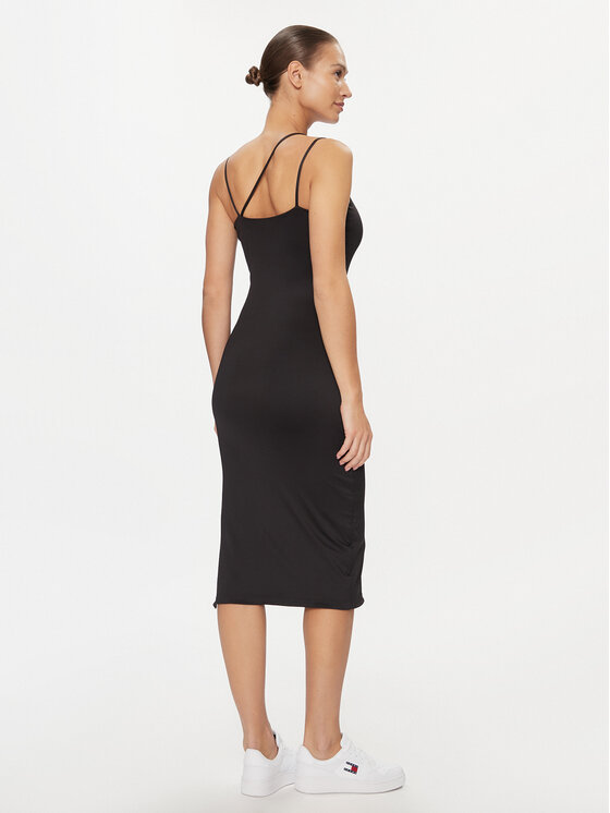 Tommy Jeans Tommy Jeans Rochie de zi DW0DW17425 Negru Slim Fit