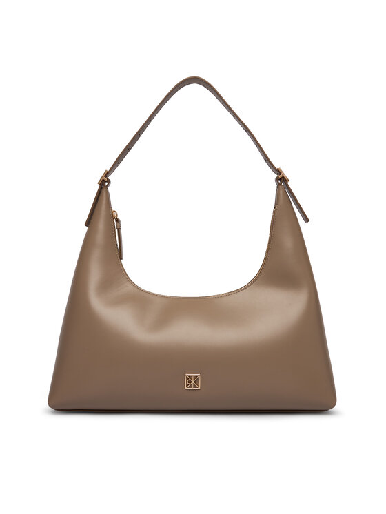 Calvin Klein Calvin Klein Дамска чанта Emblem Hw Lthr Shoulder Bag LV04F3262G Бежов