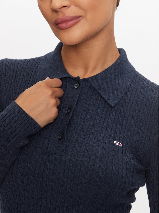Tommy Jeans Tommy Jeans Pletena obleka DW0DW19658 Mornarsko modra Slim Fit