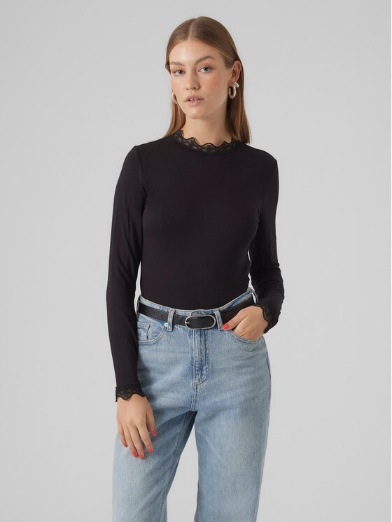 Vero Moda Blúzka 10295141 Čierna Slim Fit